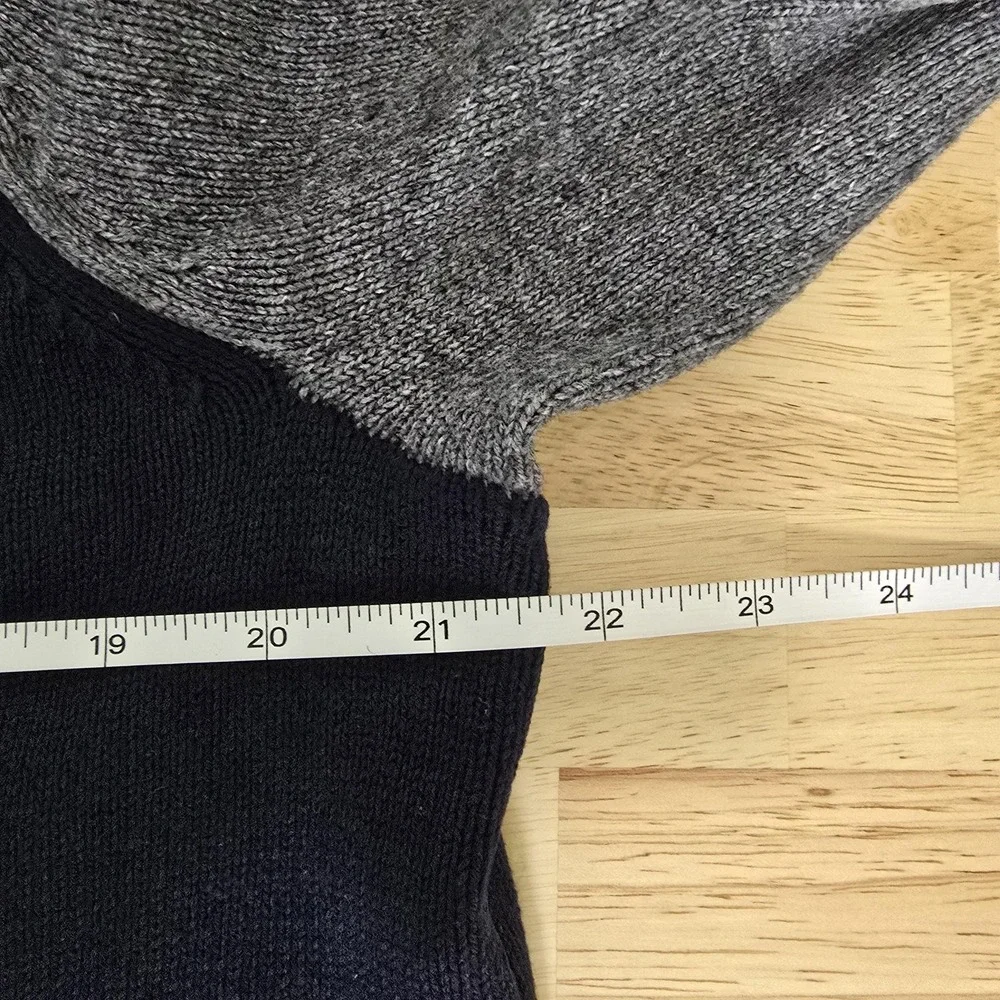 Boden Sweater‎ Dress Womens 12 Navy Gray Turtleneck Colorblock Wool Cashmere